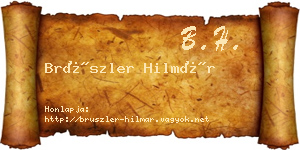 Brüszler Hilmár névjegykártya